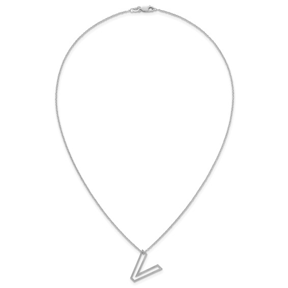 Sterling Silver Cut Out Slide Initial V Necklace