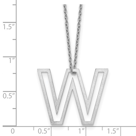 Sterling Silver Cut Out Slide Initial W Necklace