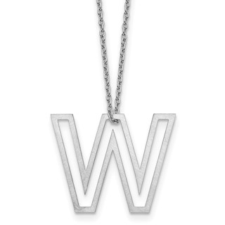 Sterling Silver Cut Out Slide Initial W Necklace