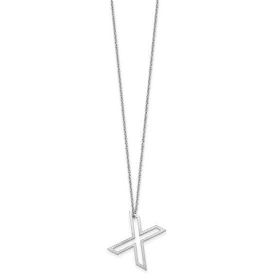Sterling Silver Cut Out Slide Initial X Necklace