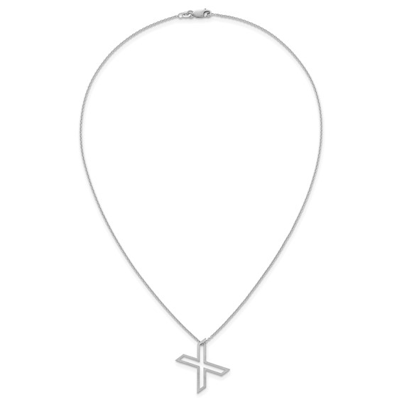 Sterling Silver Cut Out Slide Initial X Necklace