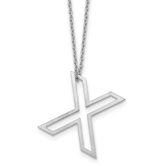 Sterling Silver Cut Out Slide Initial X Necklace
