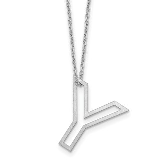 Sterling Silver Cut Out Slide Initial Y Necklace