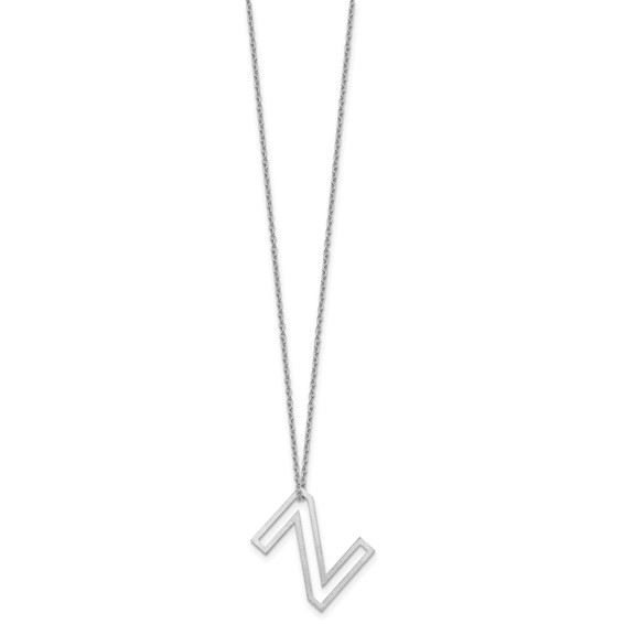 Sterling Silver Cut Out Slide Initial Z Necklace