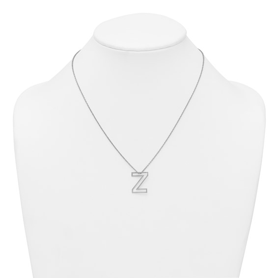 Sterling Silver Cut Out Slide Initial Z Necklace