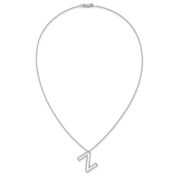 Sterling Silver Cut Out Slide Initial Z Necklace