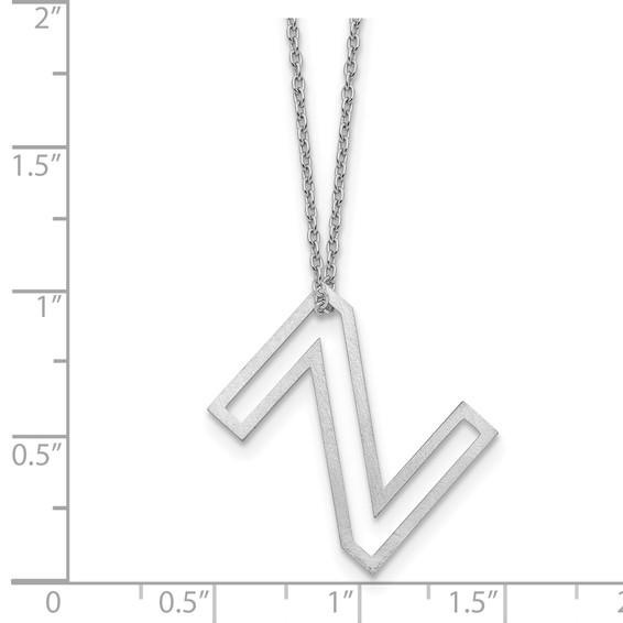 Sterling Silver Cut Out Slide Initial Z Necklace