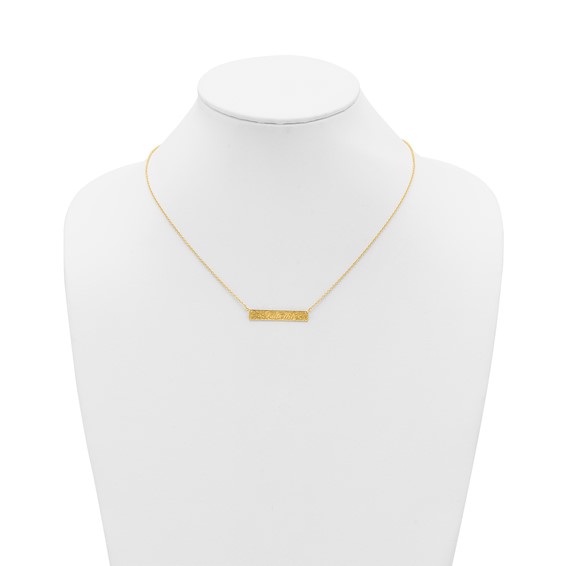 Sterling Silver/Gold-Plated Name and Birth Flower Bar Necklace