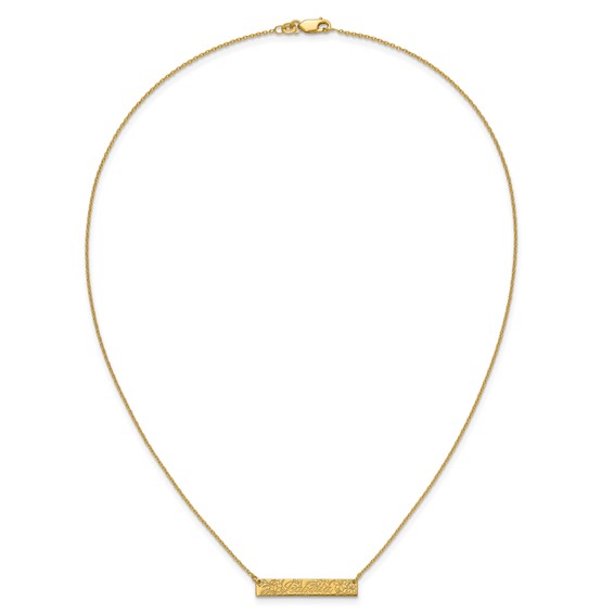 Sterling Silver/Gold-Plated Name and Birth Flower Bar Necklace