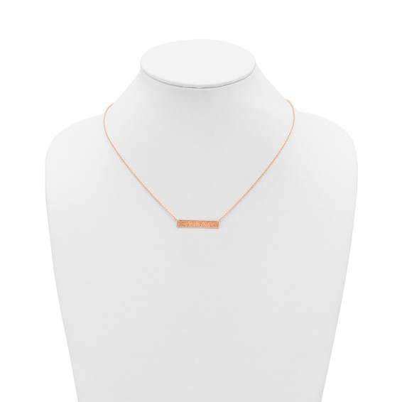 SS/Rose Gold-Plated Name and Birth Flower Bar Necklace