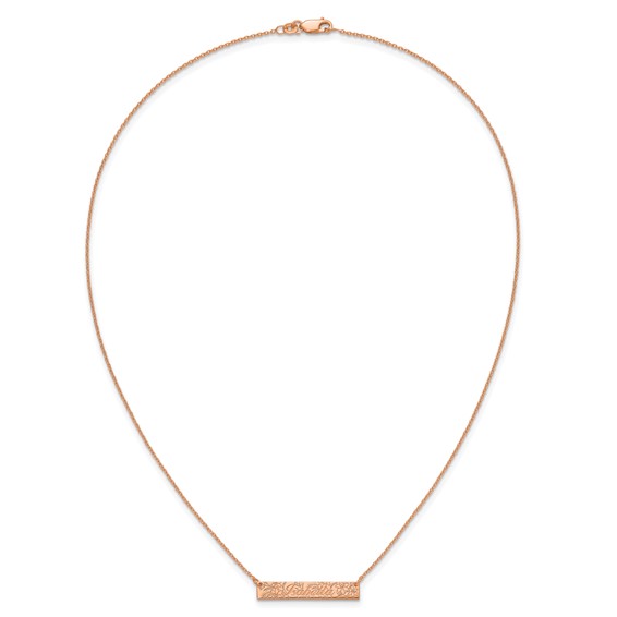 SS/Rose Gold-Plated Name and Birth Flower Bar Necklace