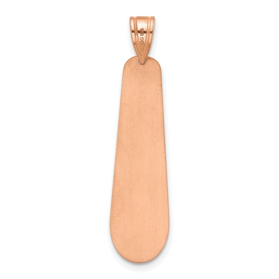 14k Rose Gold Brushed Name and Birth Flower Pendant