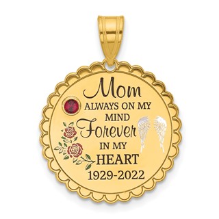 SS/Gold-Plated FOREVER IN MY HEART with Birthstone Charm