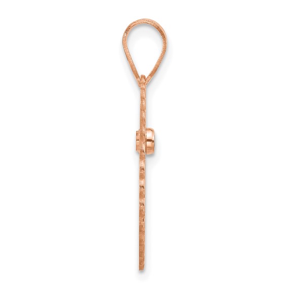 14k Rose Gold FOREVER IN MY HEART with Birthstone Charm