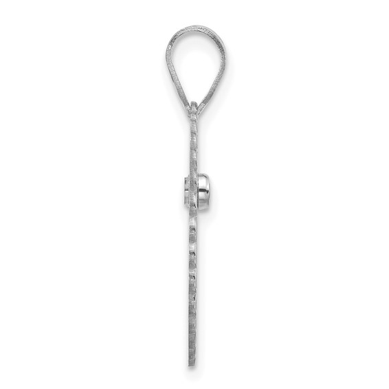 14k White Gold FOREVER IN MY HEART with Birthstone Charm