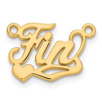 14K Yellow Gold Polished Heart Name Plate view 2