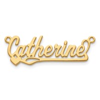 14K Yellow Gold Polished Heart Name Plate view 5