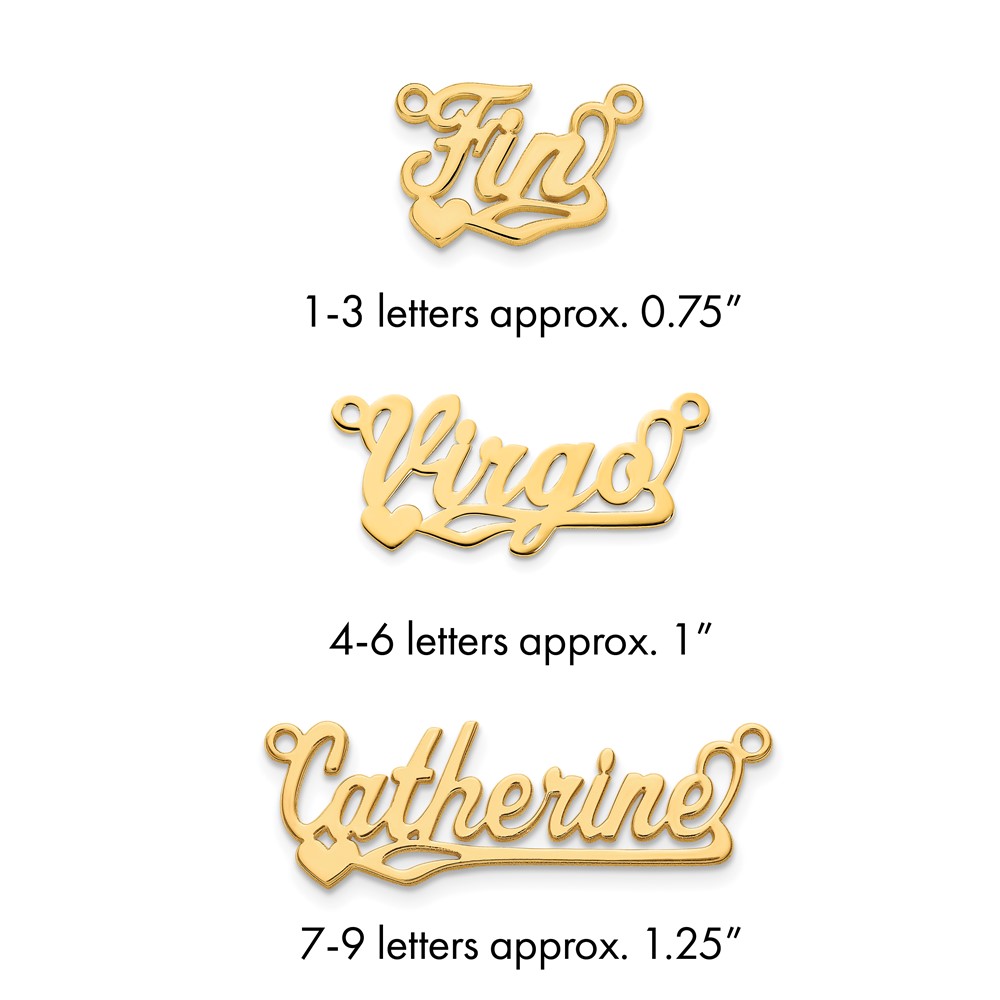 14K Yellow Gold Polished Heart Name Plate