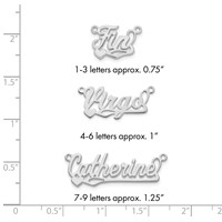 Sterling Silver Rhodium-plated Polished Heart Name Plate view 3