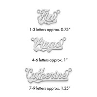 Sterling Silver Rhodium-plated Polished Heart Name Plate view 1