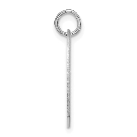 SS/Rhodium-plated Heart with Name and Number Charm