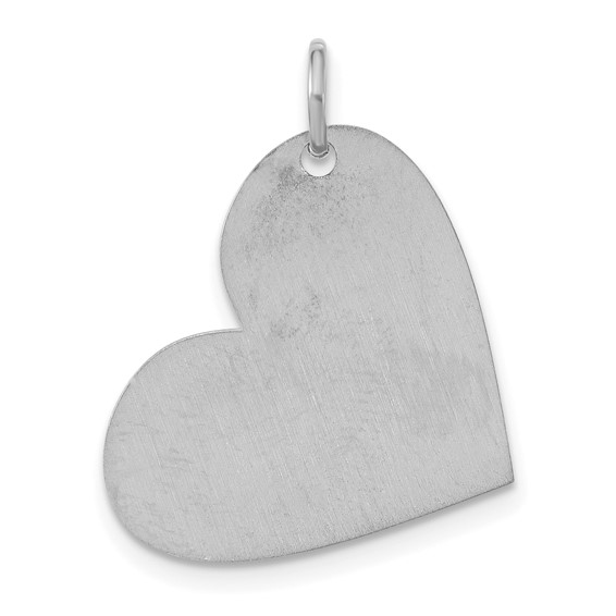 SS/Rhodium-plated Heart with Name and Number Charm
