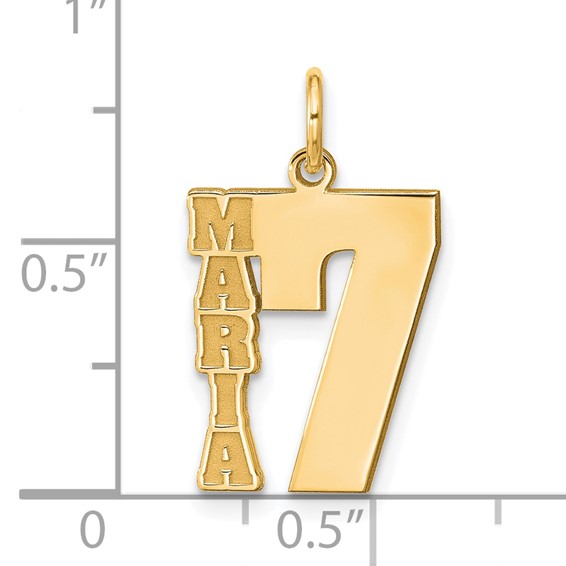 Sterling Silver/Gold-Plated Name and Number Charm