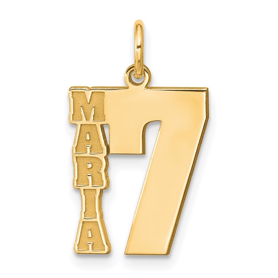 Sterling Silver/Gold-Plated Name and Number Charm