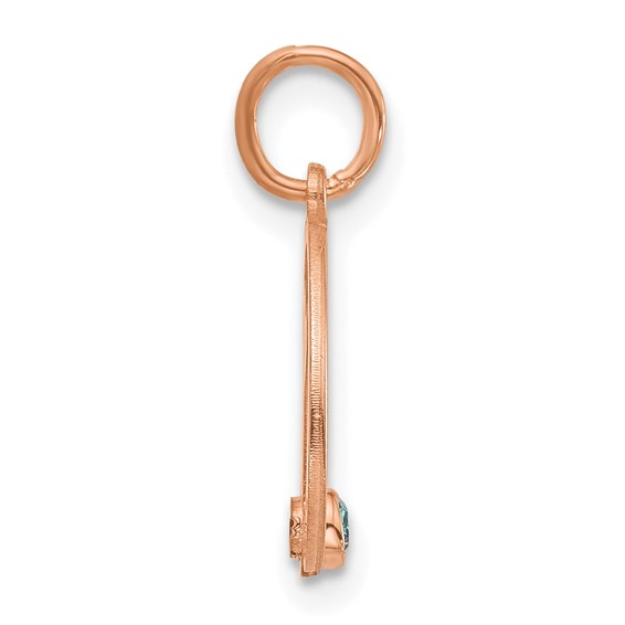 Sterling Silver/Rose-plated Initial with Birthstone Charm