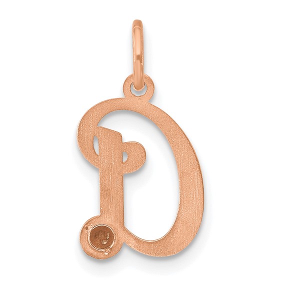 Sterling Silver/Rose-plated Initial with Birthstone Charm