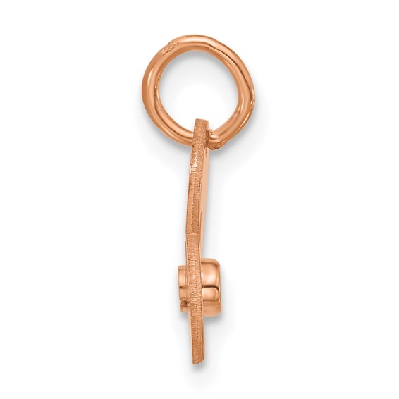 SS/Rose-plated Cut-out Initial Heart with Birthstone Charm