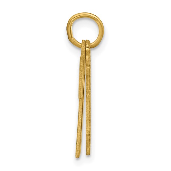 Sterling Silver/Gold-Plated 2 Piece Satin Name with Number Charm