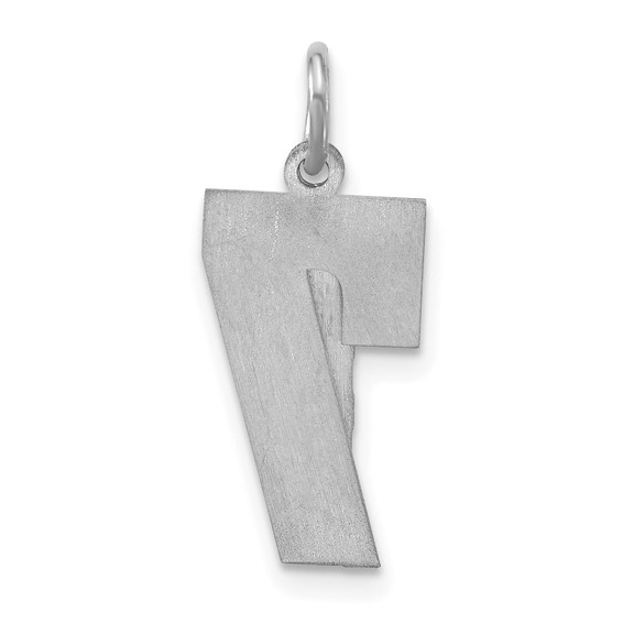 SS/Rhodium-plated 2 Piece Satin Name with Number Charm