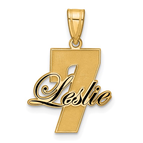 Sterling Silver/Gold-Plated with Epoxy Name and Number Pendant