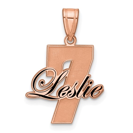 SS/Rose Gold-Plated with Epoxy Name and Number Pendant