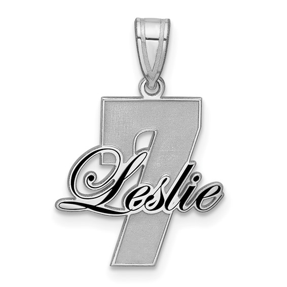 SS/Rhodium-plated with Epoxy Name and Number Pendant