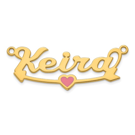 Sterling Silver/Gold-plated Epoxy Heart and Arrow Name Plate