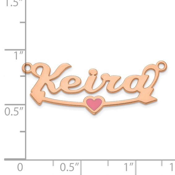14k Rose Gold Epoxy Heart and Arrow Name Plate