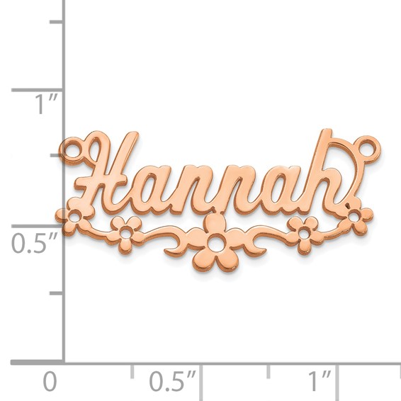 14k Rose Gold Flower Name Plate