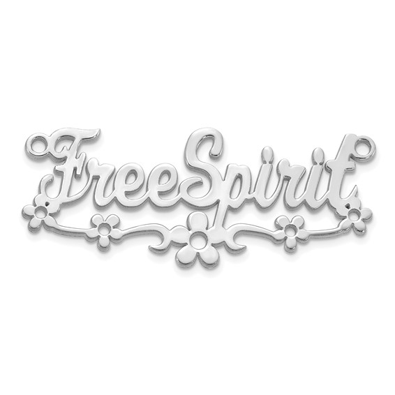 Sterling Silver/Rhodium-plated Flower Name Plate