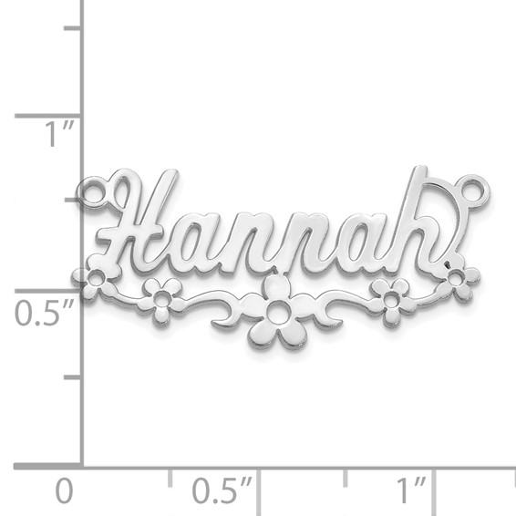Sterling Silver/Rhodium-plated Flower Name Plate