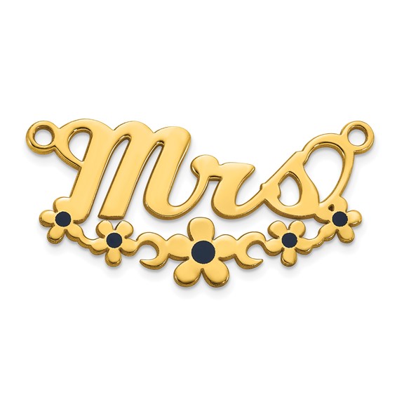 Sterling Silver/Gold-Plated Epoxy Flower Name Plate
