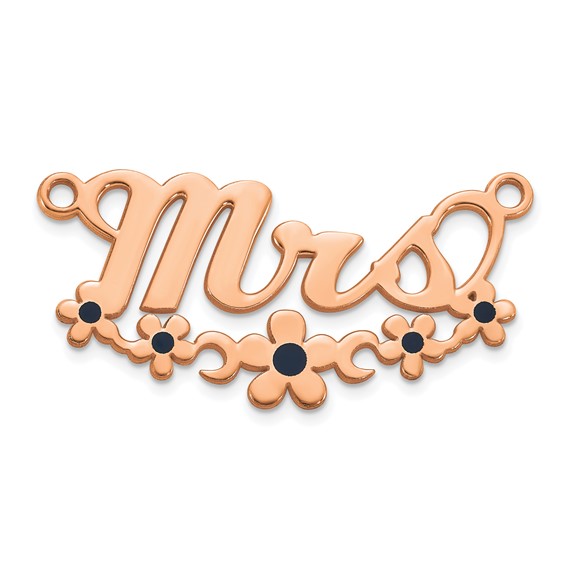 14k Rose Gold Epoxy Flower Name Plate