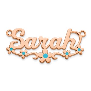 14k Rose Gold Epoxy Flower Name Plate