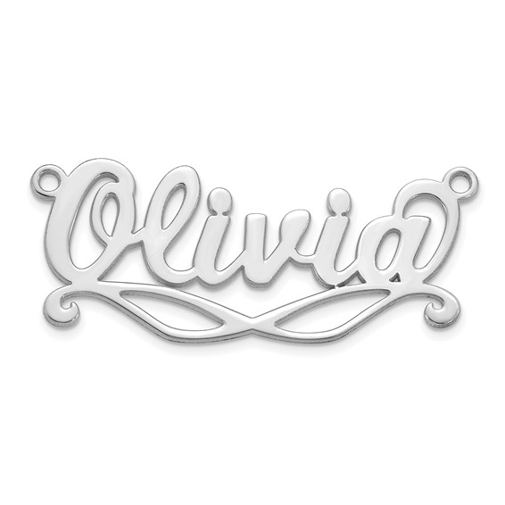 Sterling Silver/Rhodium-plated Sunglass Name Plate