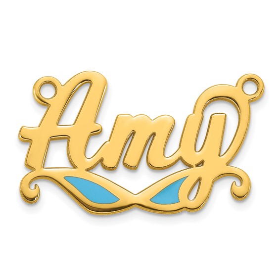 Sterling Silver/Gold-plated Epoxy Sunglass Name Plate