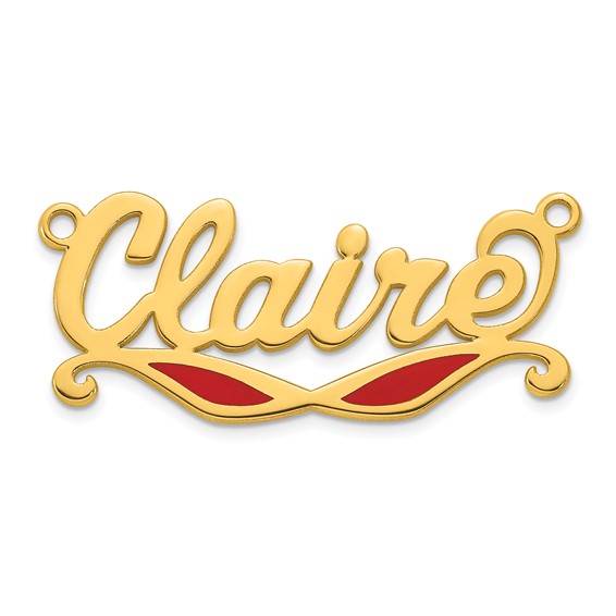 Sterling Silver/Gold-plated Epoxy Sunglass Name Plate