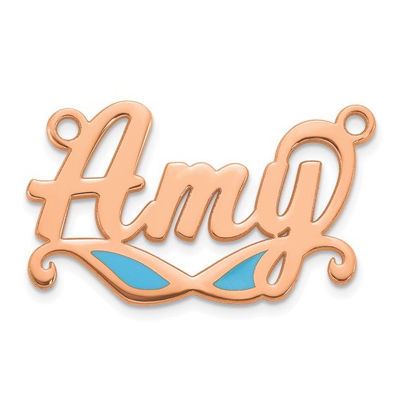 Sterling Silver/Rose-plated Epoxy Sunglass Name Plate