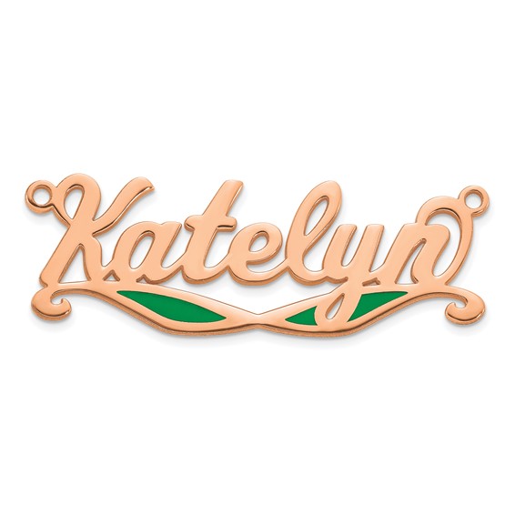 Sterling Silver/Rose-plated Epoxy Sunglass Name Plate