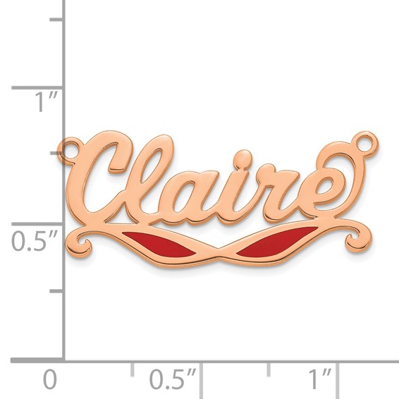 Sterling Silver/Rose-plated Epoxy Sunglass Name Plate